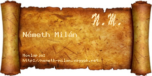 Németh Milán névjegykártya