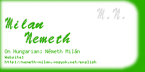 milan nemeth business card