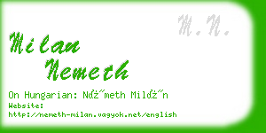 milan nemeth business card